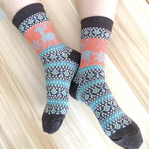 YZKKE 5Pack Womens Q-9 Vintage Winter Soft Warm Thick Cold Knit Wool Crew Sock - Picture 6 of 6